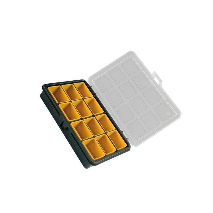 Storage box with yellow and gray dividers 180*128*32