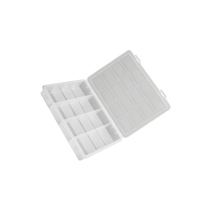 Transparent plastic storage boxes with 16 compartments 242*188*37 mm