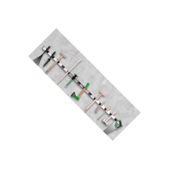 Tool holder 6 clamps, 1 m rail