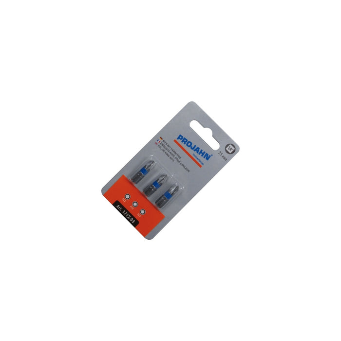 Bit marked 1/4" l25 mm pozidriv no. 1 set of 3 pieces