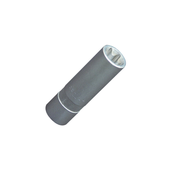 Socket wrench with 1/2" drive, inner tx e16, long