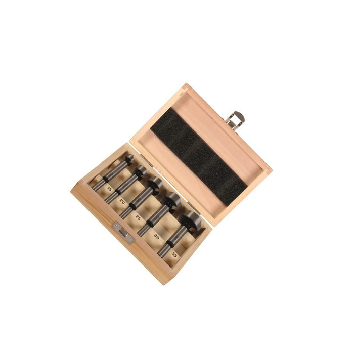 Forstner drill bit set in wooden box 15-35mm 5pcs/set