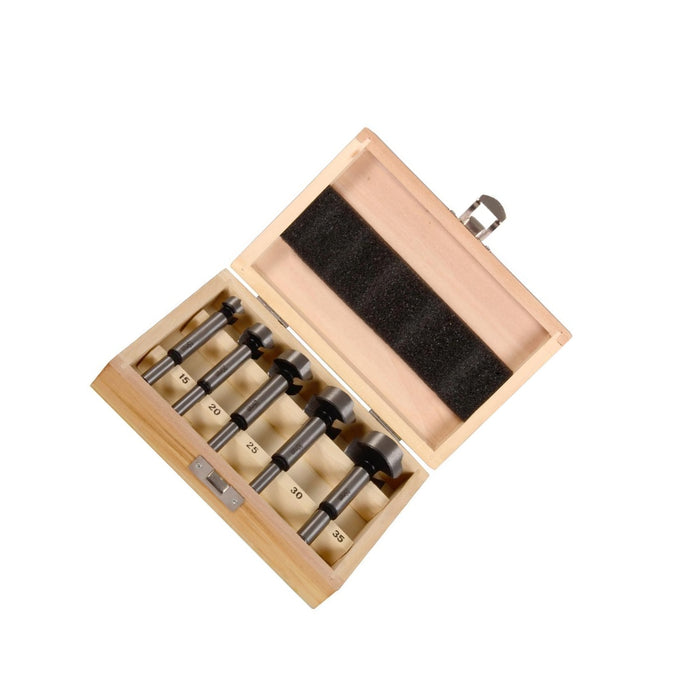 Forstner eco drill bit set ø15-20-25-30-35mm, 5 pcs in wooden box