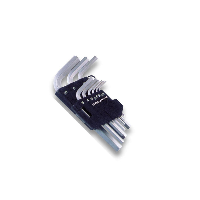 Set of short hexagonal socket wrenches 9 pieces 1.5-10 mm in plastic holder
