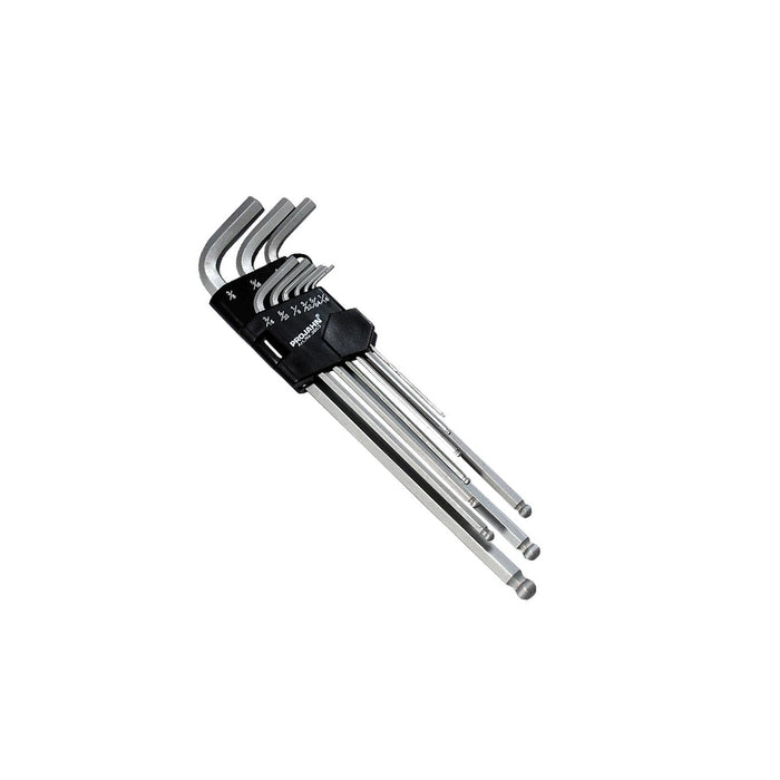 Set of 9 keys with hexagonal socket inch