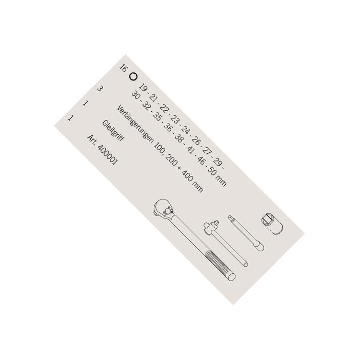 3/4" socket wrench kit, 21 pieces