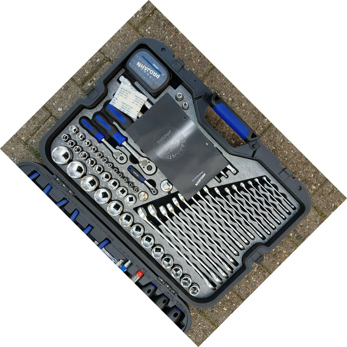 Socket wrench kit 1/4"+3/8"+1/2", 122 pieces