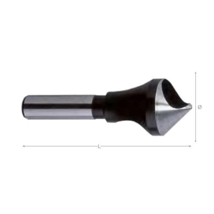 PROFESSIONAL countersink with cross hole 90° and straight shank 10-15mm PRO.36603